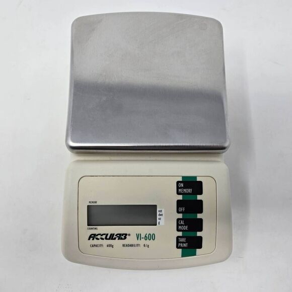 ACCULAB VI-600 VINTAGE 0.1G LAB SCALE 600G CAPACITY OUNCES DWT OZT MEASURE WORKS - Picture 1 of 7